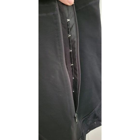 Women's Black ShaperX Bodysuit With Tummy Control And Lace Size Large - Picture 8 of 9